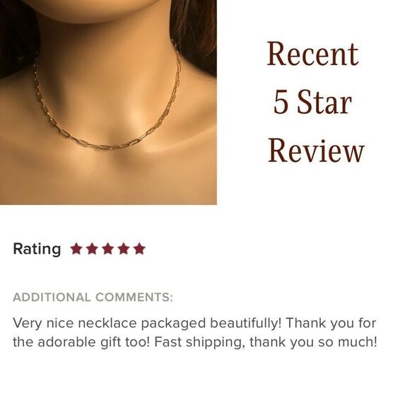 #40 14k Gold Rectangle Link Chain Necklace - Picture 11 of 13